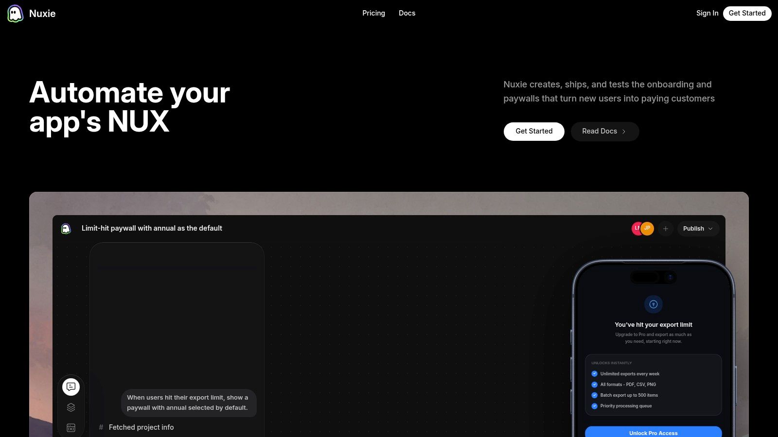 Screenshot from https://nuxie.io